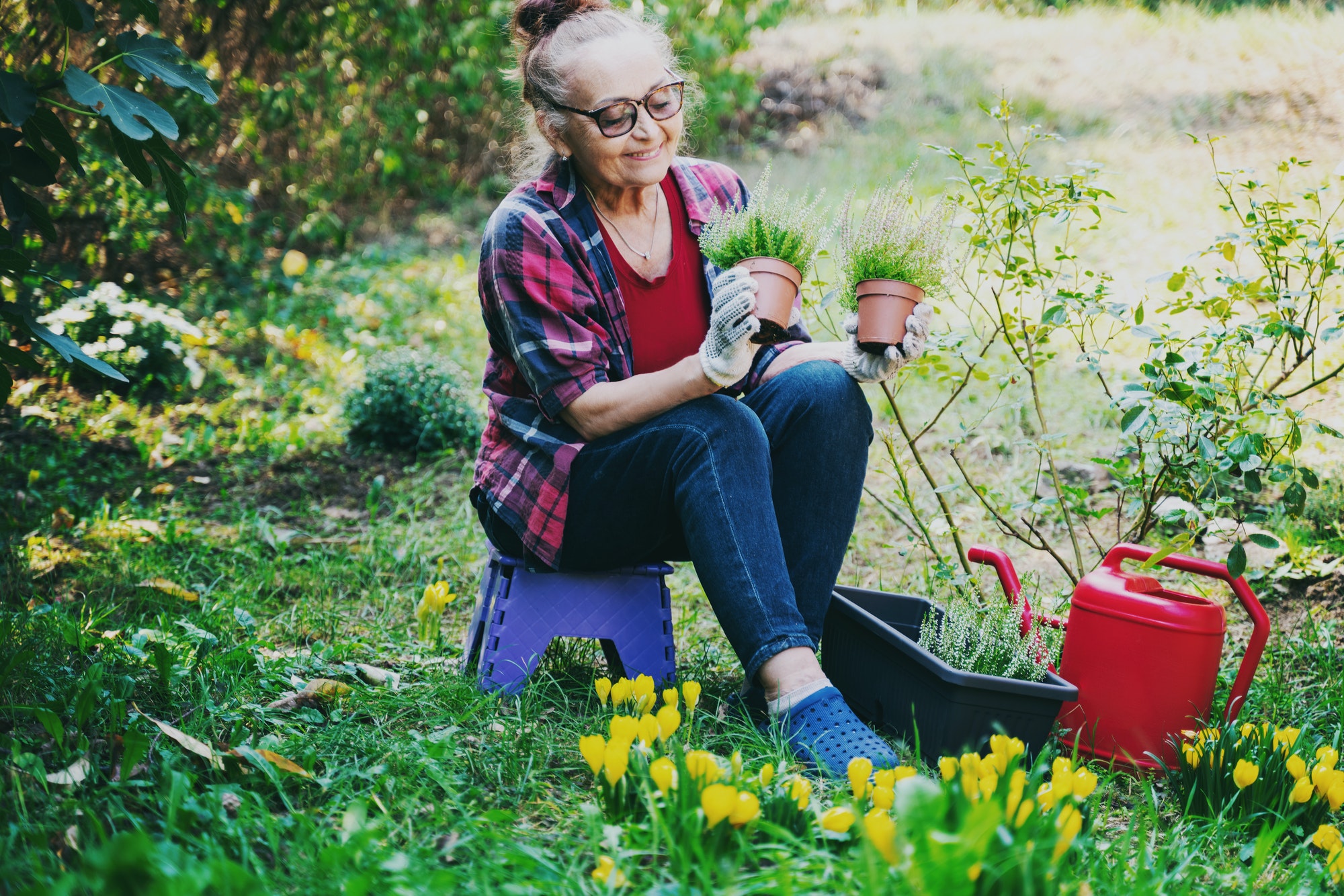 Planting flowers